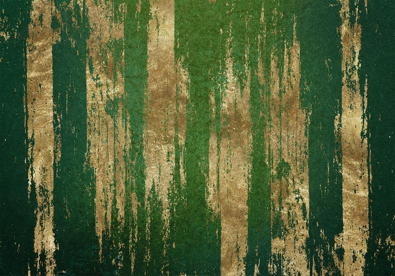 Wall Mural Abstract Golden-Green Expression