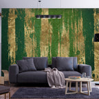 Wall Mural Abstract Golden-Green Expression