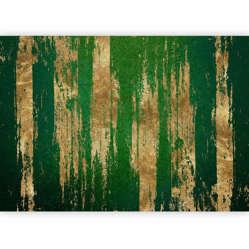 Wall Mural Abstract Golden-Green Expression