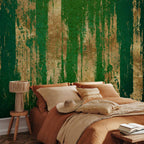 Abstract Golden-Green Forest Wall Mural