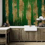 Wall Mural Abstract Golden-Green Expression