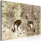 Canvas Print Retro Cranes Wide