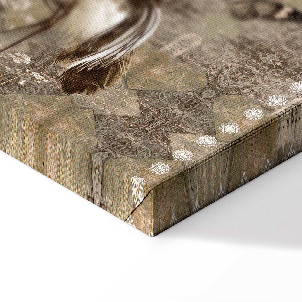 Retro Crane Birds Vintage Canvas Print