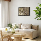 Retro Crane Birds Vintage Canvas Print