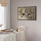 Retro Crane Birds Vintage Canvas Print