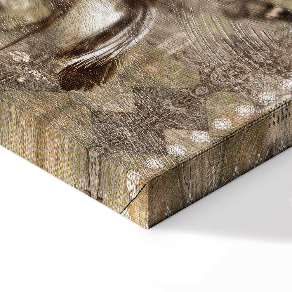 Retro Crane Birds Vintage Canvas Print