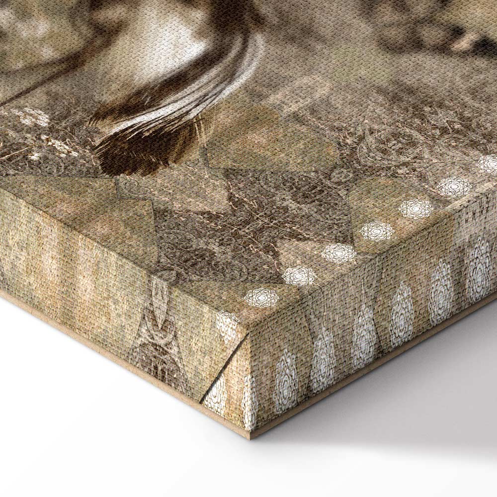 Retro Crane Birds Vintage Canvas Print