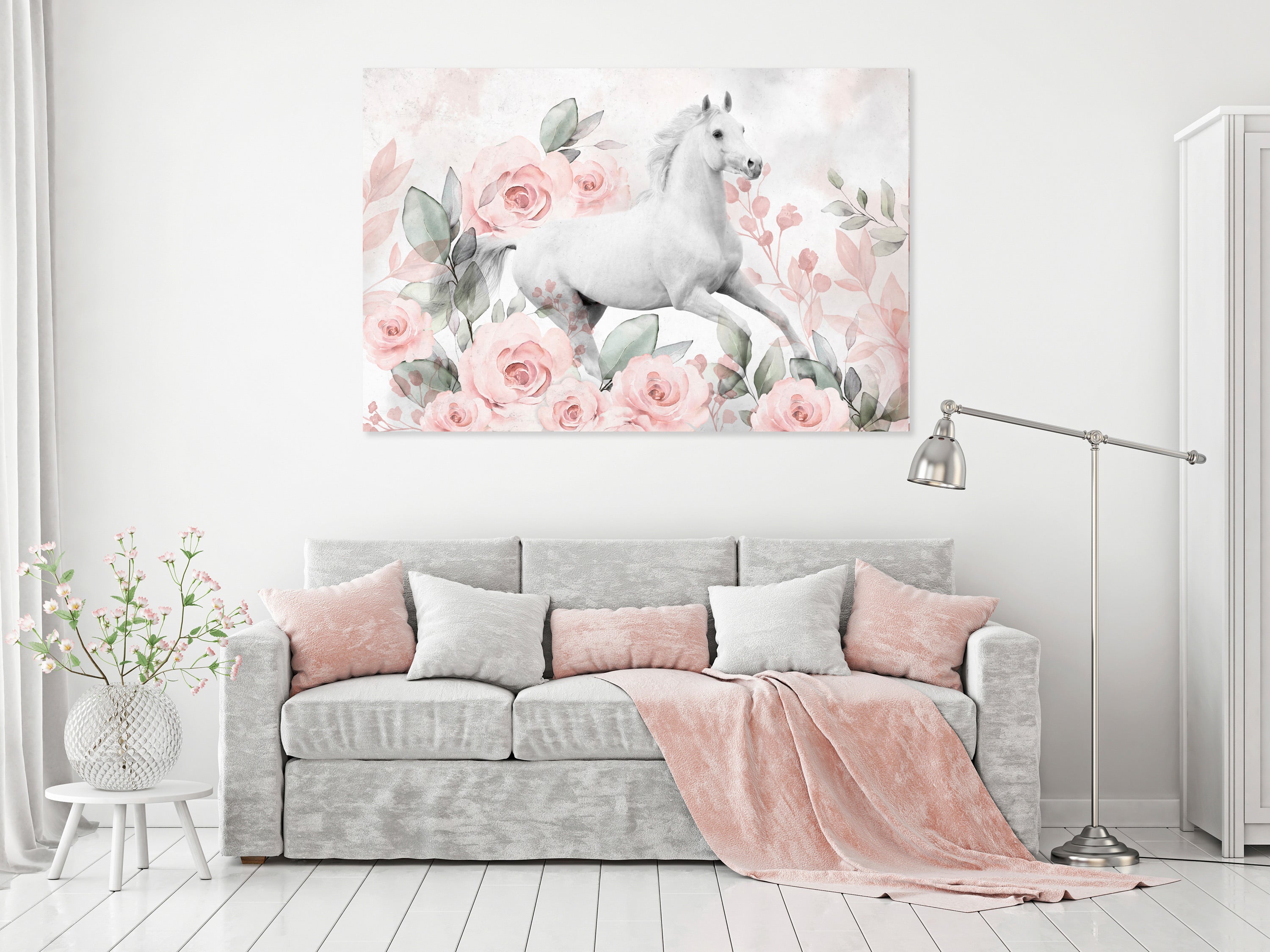 Canvas Print Gallop Among the Roses Wide