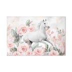 Horse and Roses Floral Canvas Print