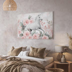 Horse and Roses Floral Canvas Print