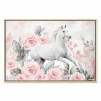 Horse and Roses Floral Canvas Print