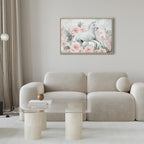Horse and Roses Floral Canvas Print