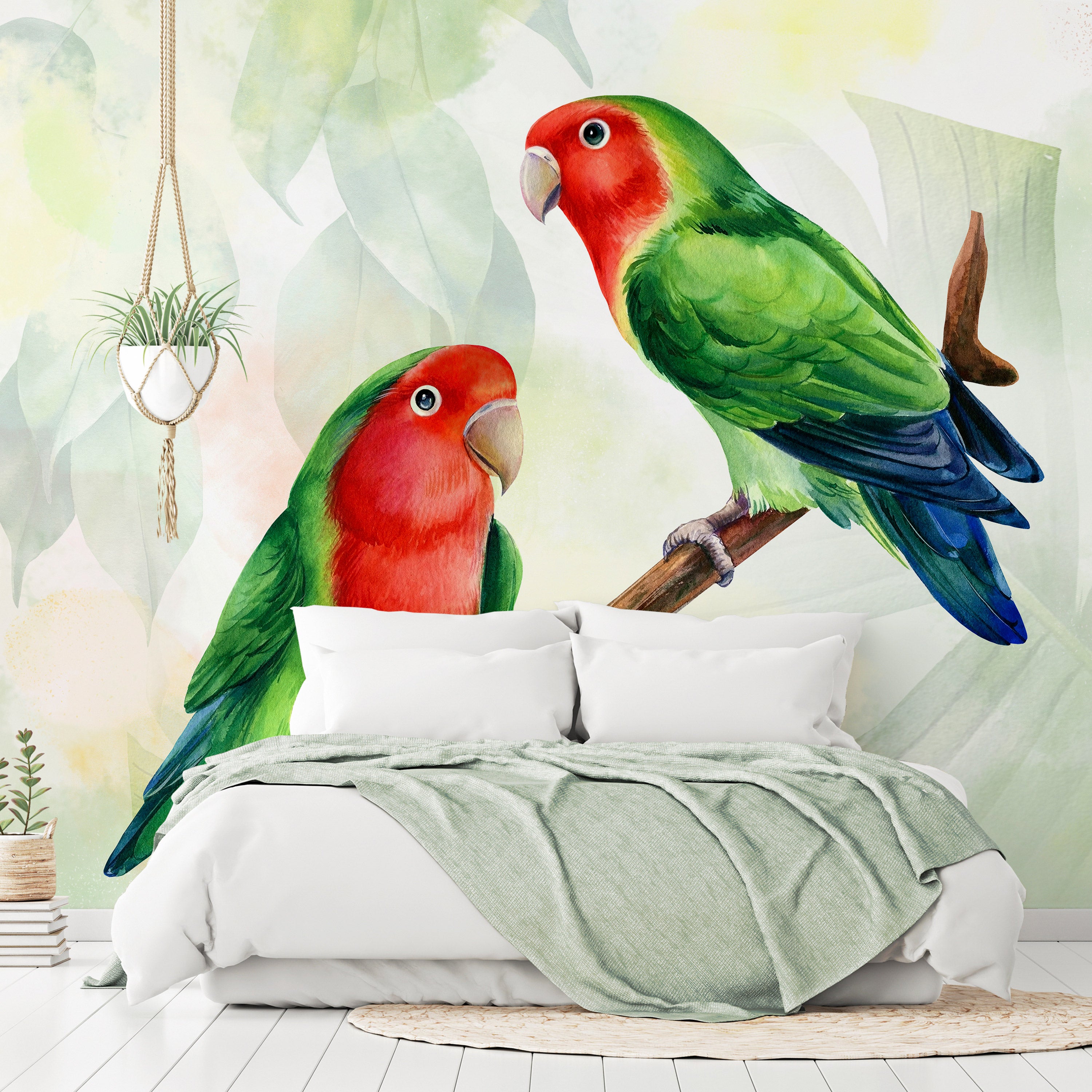 Wall Mural Lovebirds