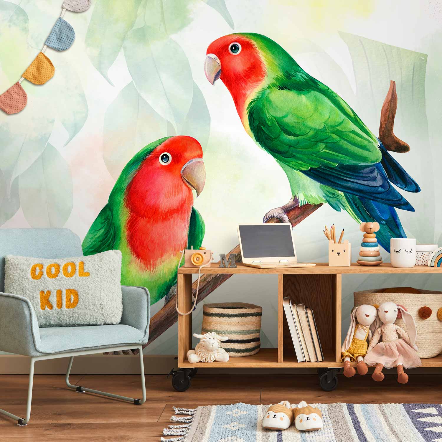 Wall Mural Lovebirds