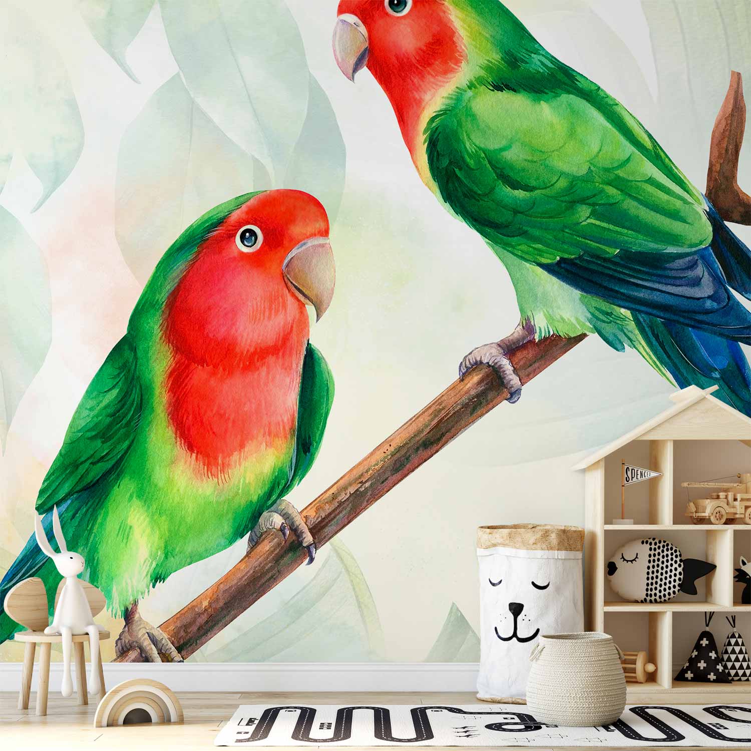 Wall Mural Lovebirds