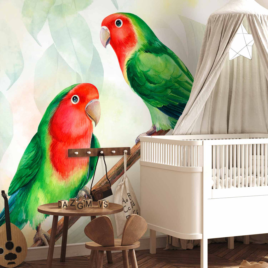 Colorful Lovebirds Nature Wall Mural