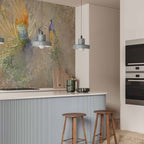 Peacocks in Dance Abstract Pattern Wall Mural