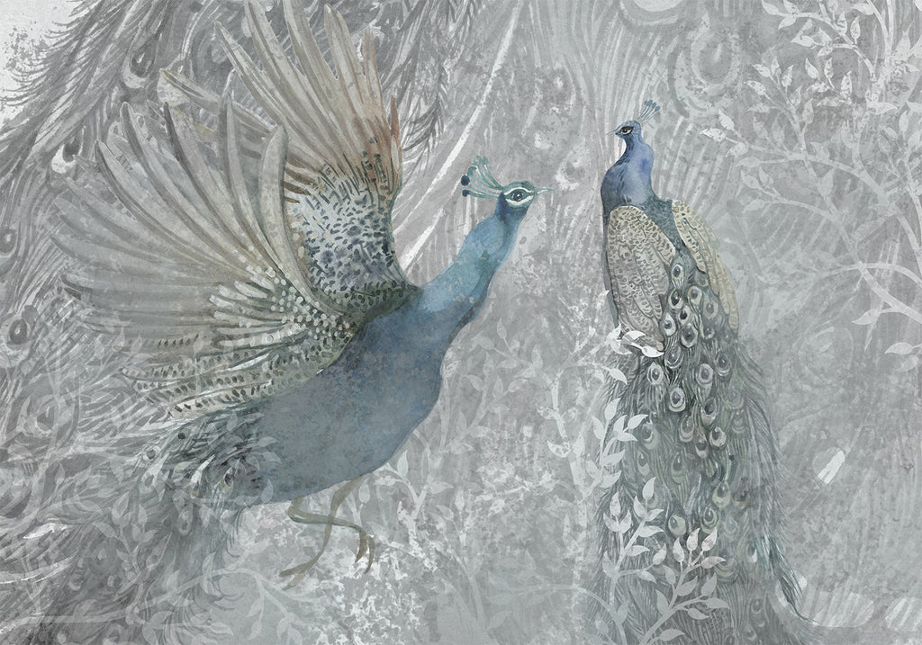 Wall Mural Peacocks Dancing - Animal Artwork