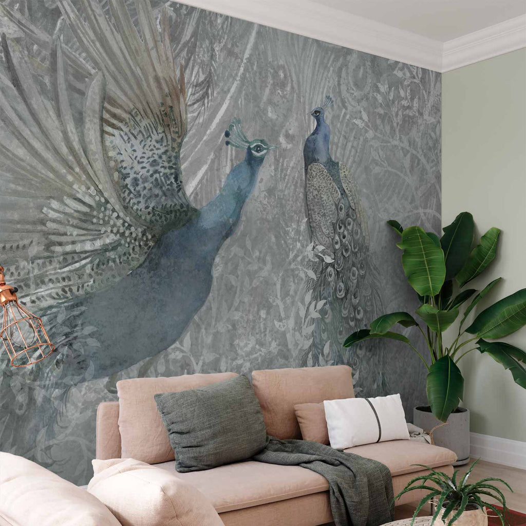 Wall Mural Peacocks Dancing - Animal Artwork