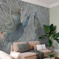 Peacocks Dancing Nature Wall Mural