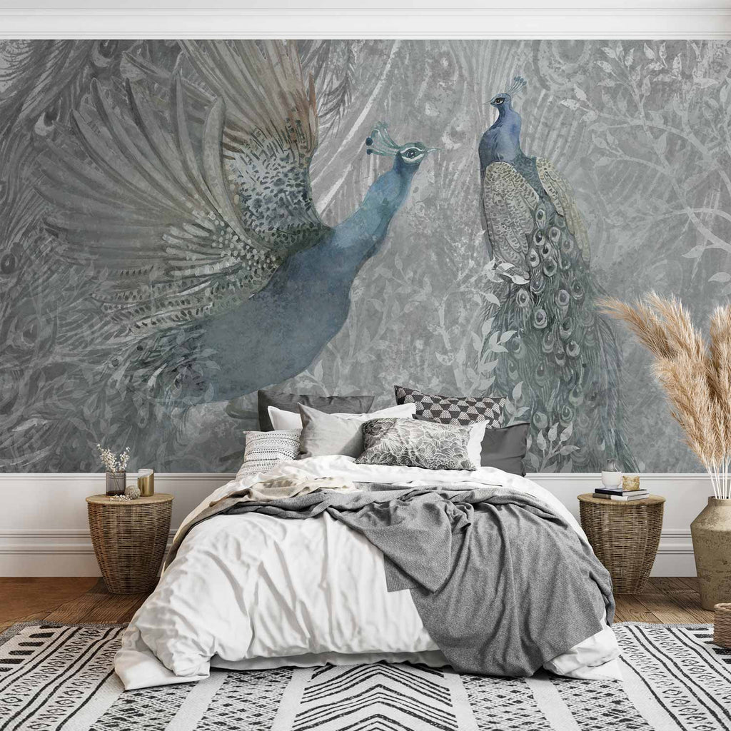 Peacocks Dancing Nature Wall Mural