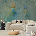 Wall Mural - Peacocks Dancing - Multicoloured