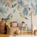 Colorful Titmouse Bird Wall Mural