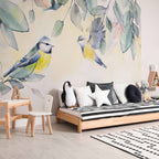 Colorful Titmouse Bird Wall Mural
