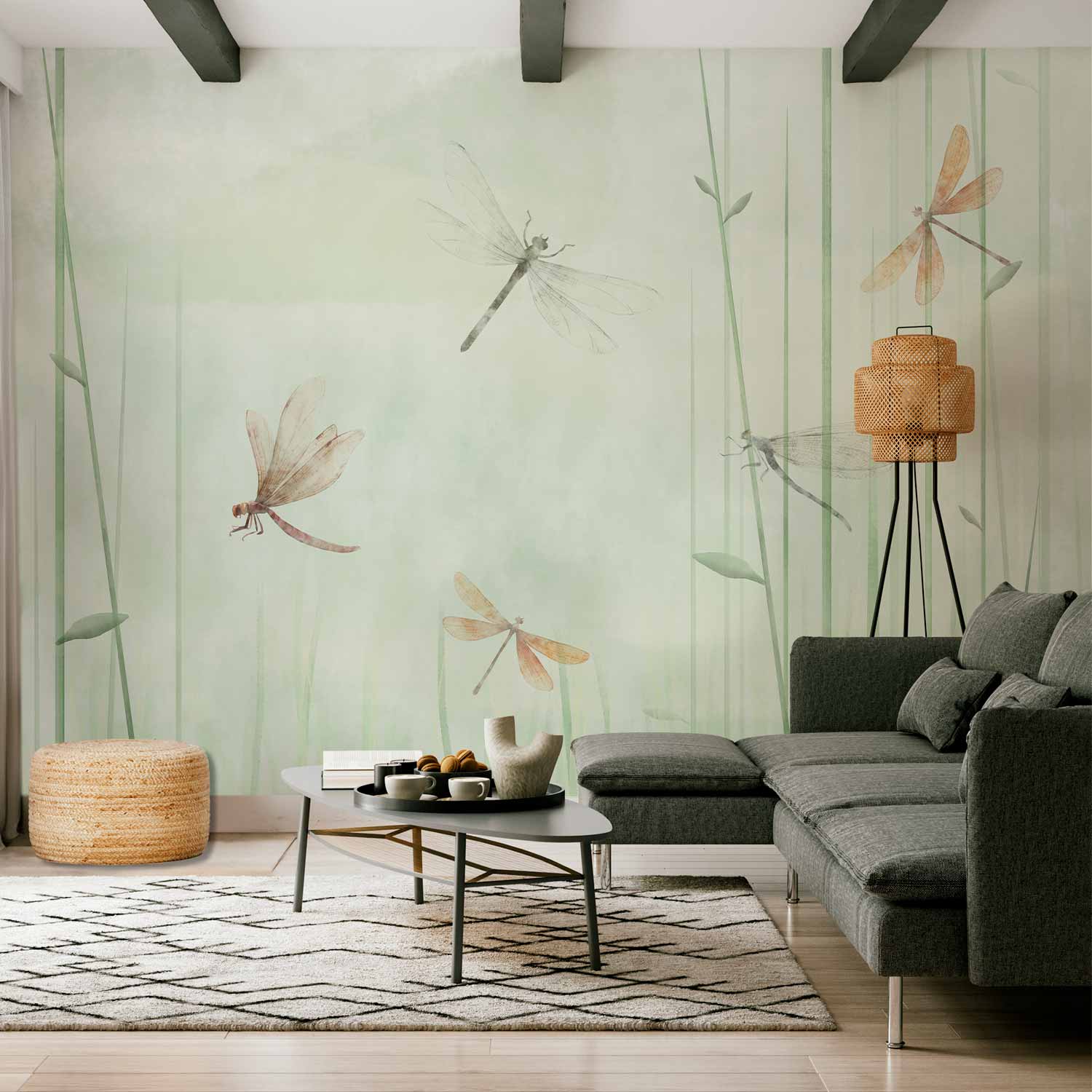 Wall Mural Dragonflies in Meadow