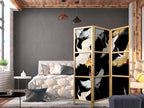 White and Gold Cranes 3-Panel Japanese Room Divider