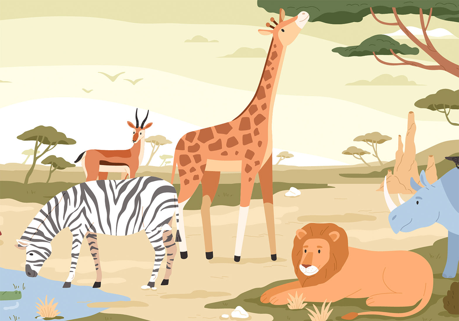 Wall Murals - Animals Jungle Vector Illustration