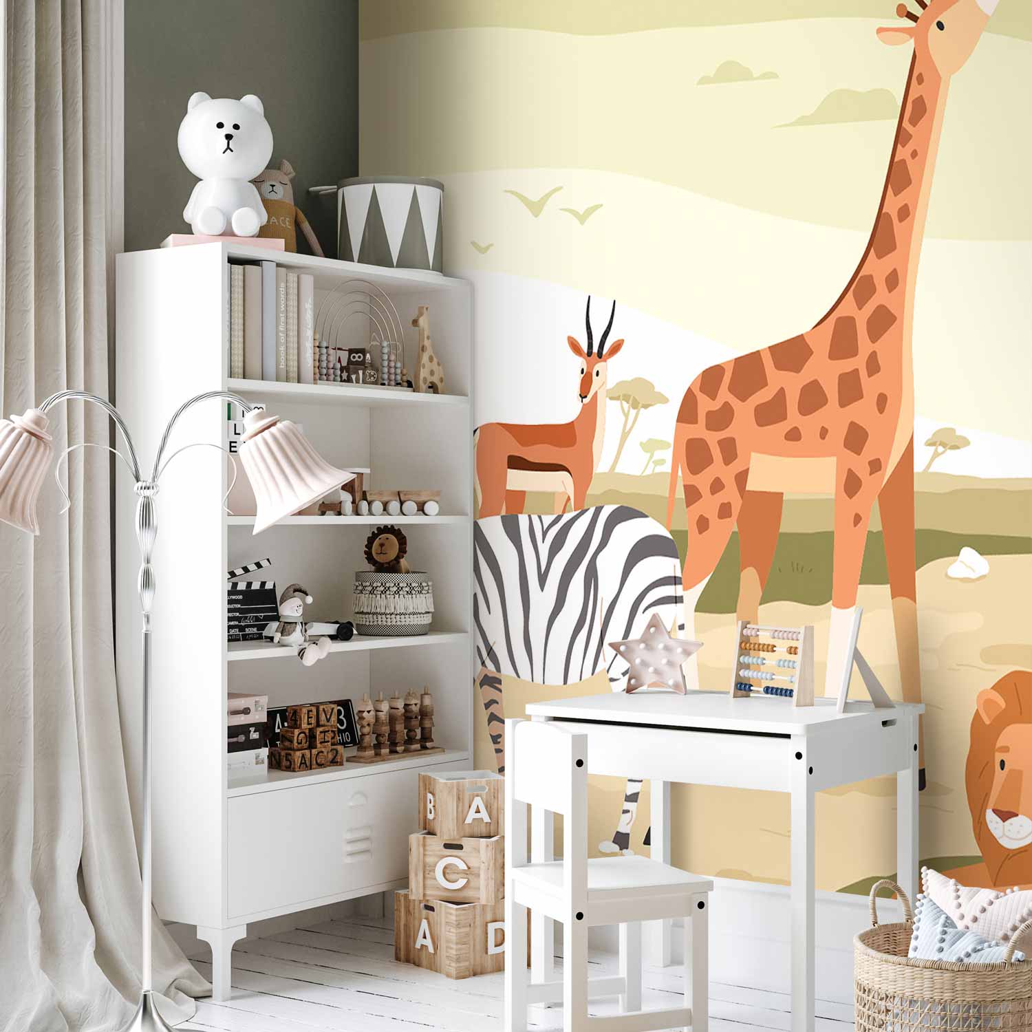 Jungle Animals Vector Illustration Wall Mural