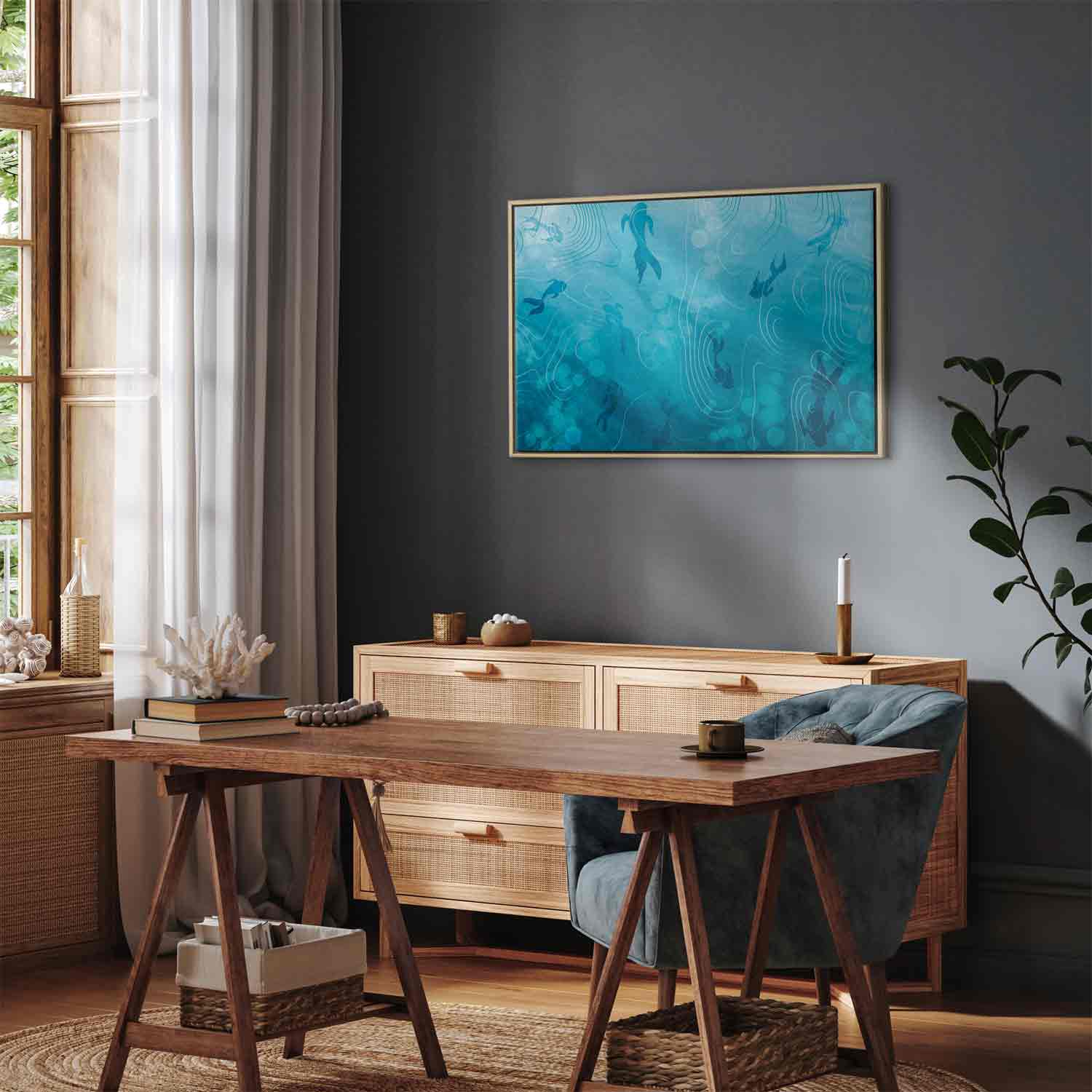 Japanese Koi Fish Pond Nature Canvas Print