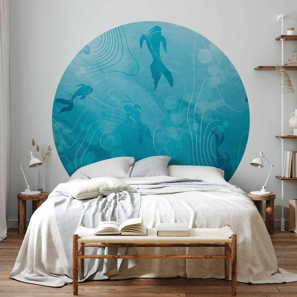 Japanese Pond Fish Nature Round Wall Mural