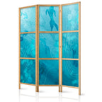 Japanese Room Divider - Koi Fish Under the Water Surface, Navy & Blue