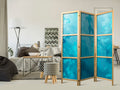 Koi Fish Deep Blue 3-Panel Japanese Room Divider