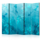 Room Divider 5-panel Koi Fish Navy and Blue