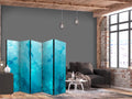 Koi Fish Pond Navy 5-Panel Japanese Room Divider