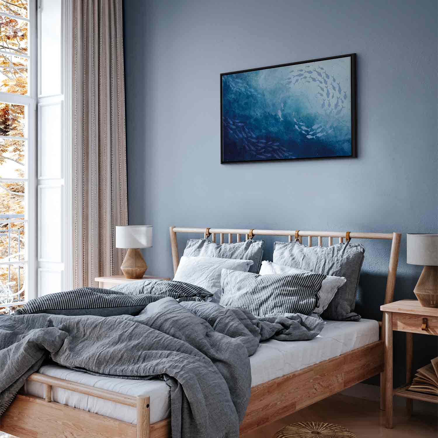 Japanese Sea Depths Fishes Canvas Print