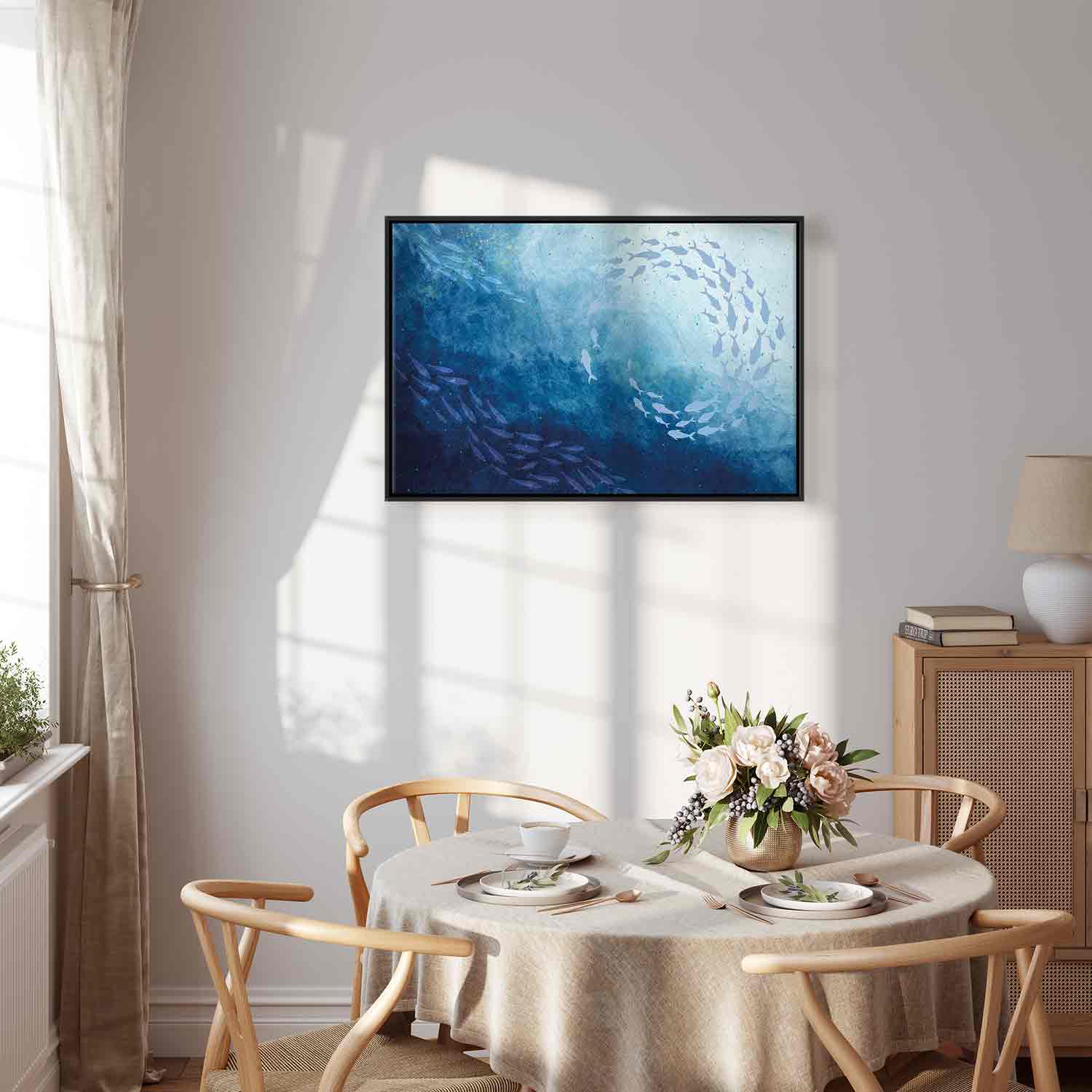 Japanese Sea Depths Fishes Canvas Print