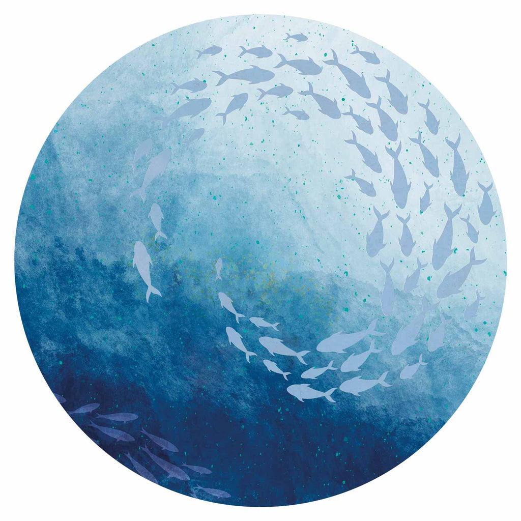 Sea Depths Fishes Round Wall Mural