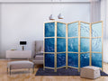 Blue School of Fish 5-Panel Japanese Room Divider