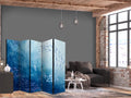 Blue School of Fish Sea 5-Panel Room Divider
