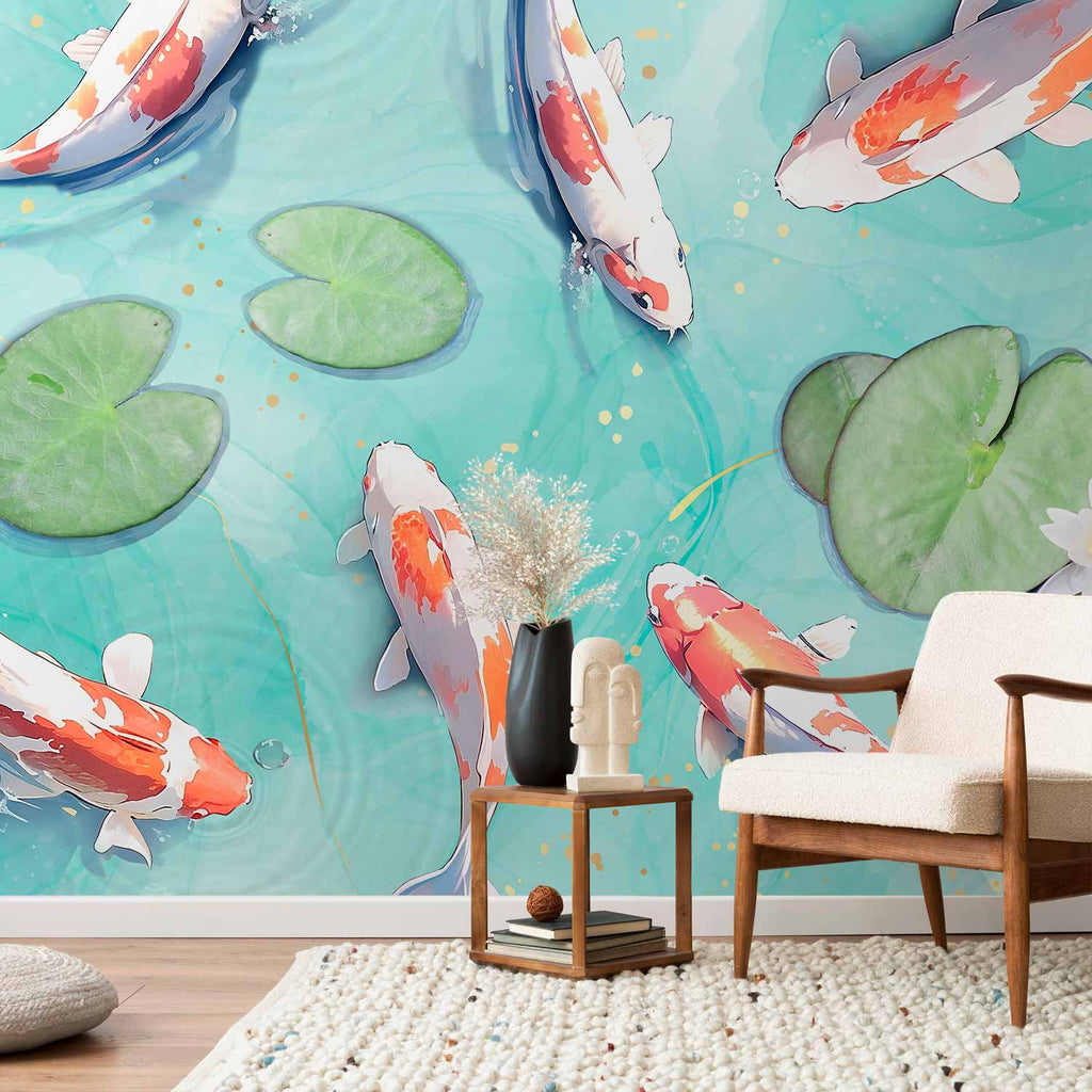 Japanese Koi Pond Wall Mural