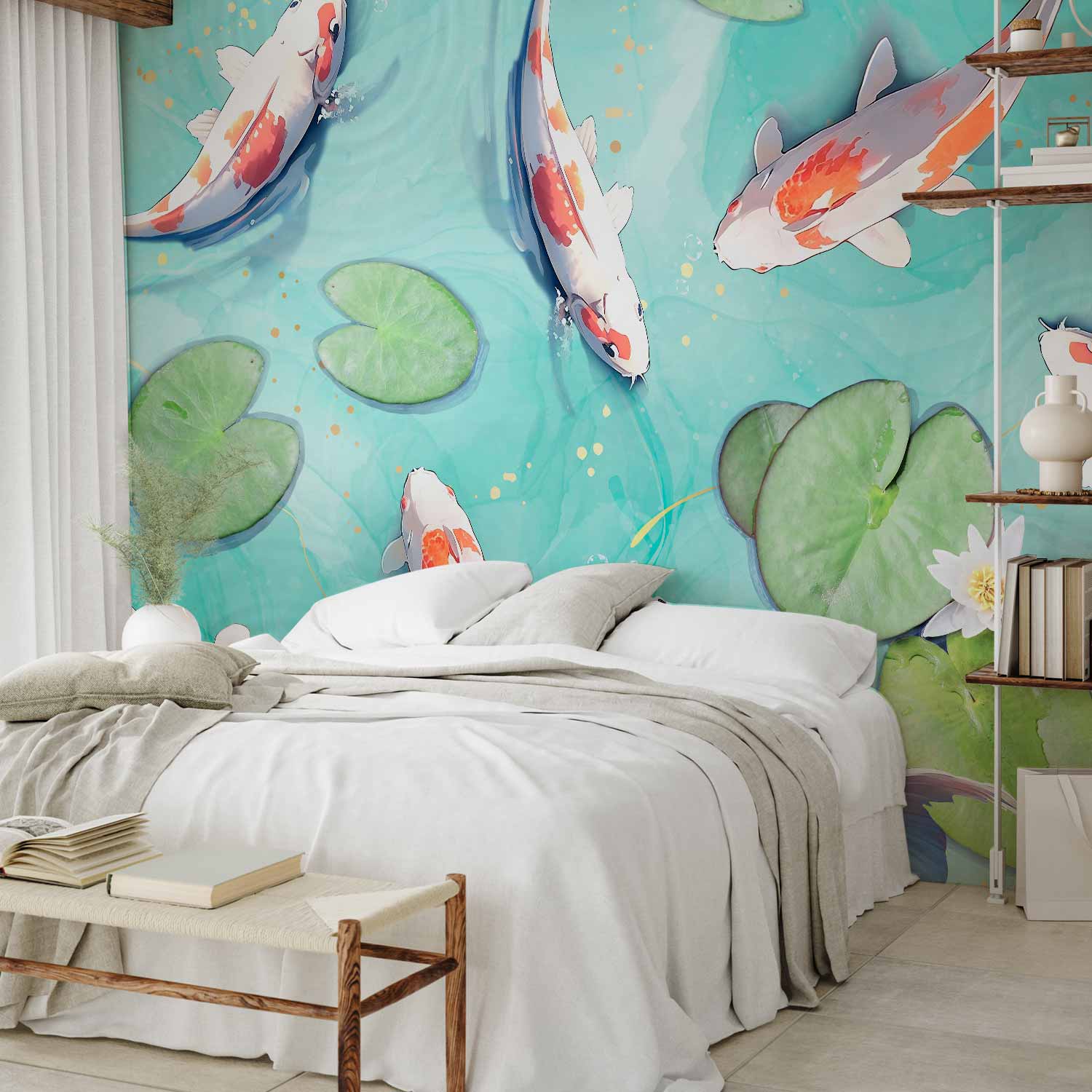 Japanese Koi Pond Wall Mural
