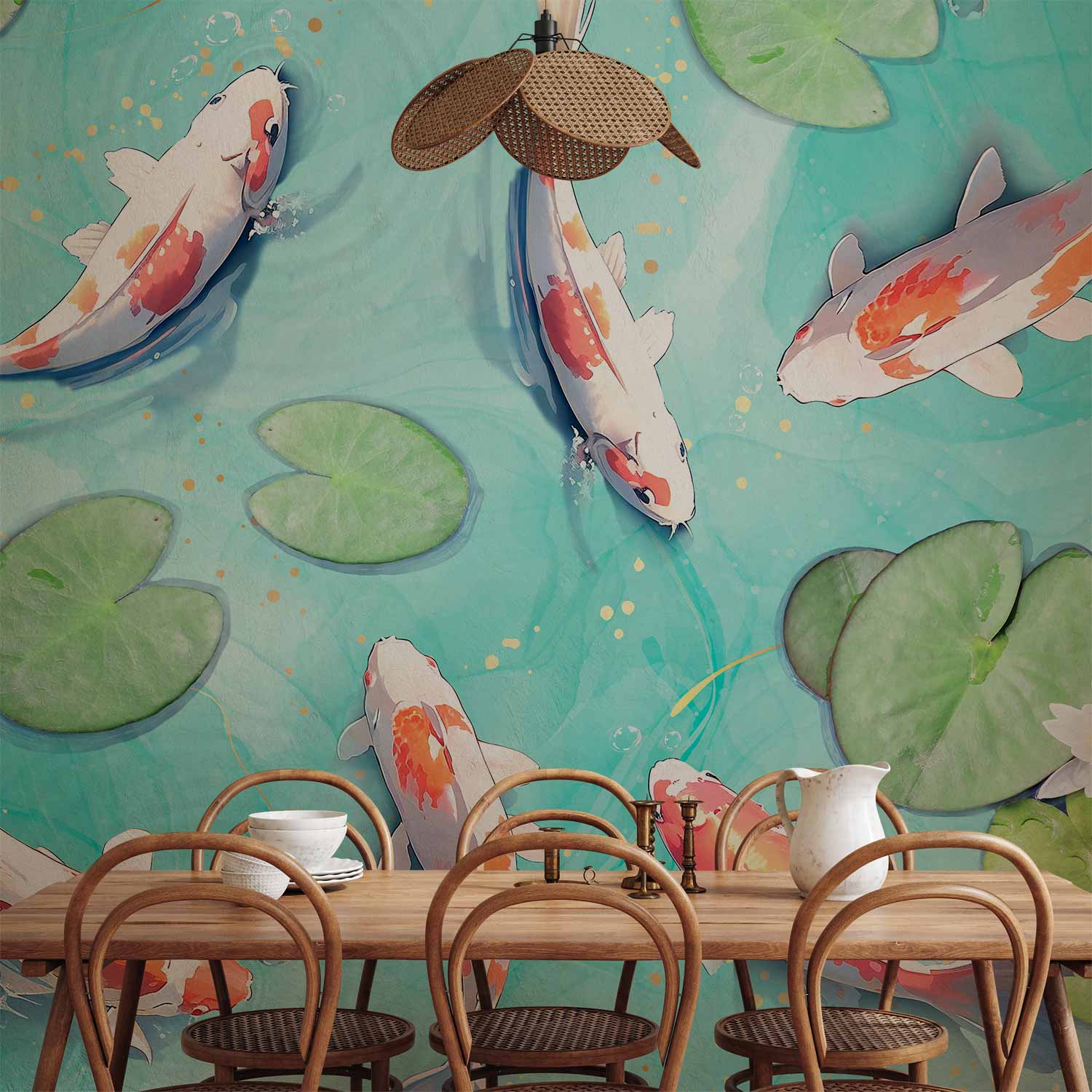 Japanese Koi Pond Wall Mural