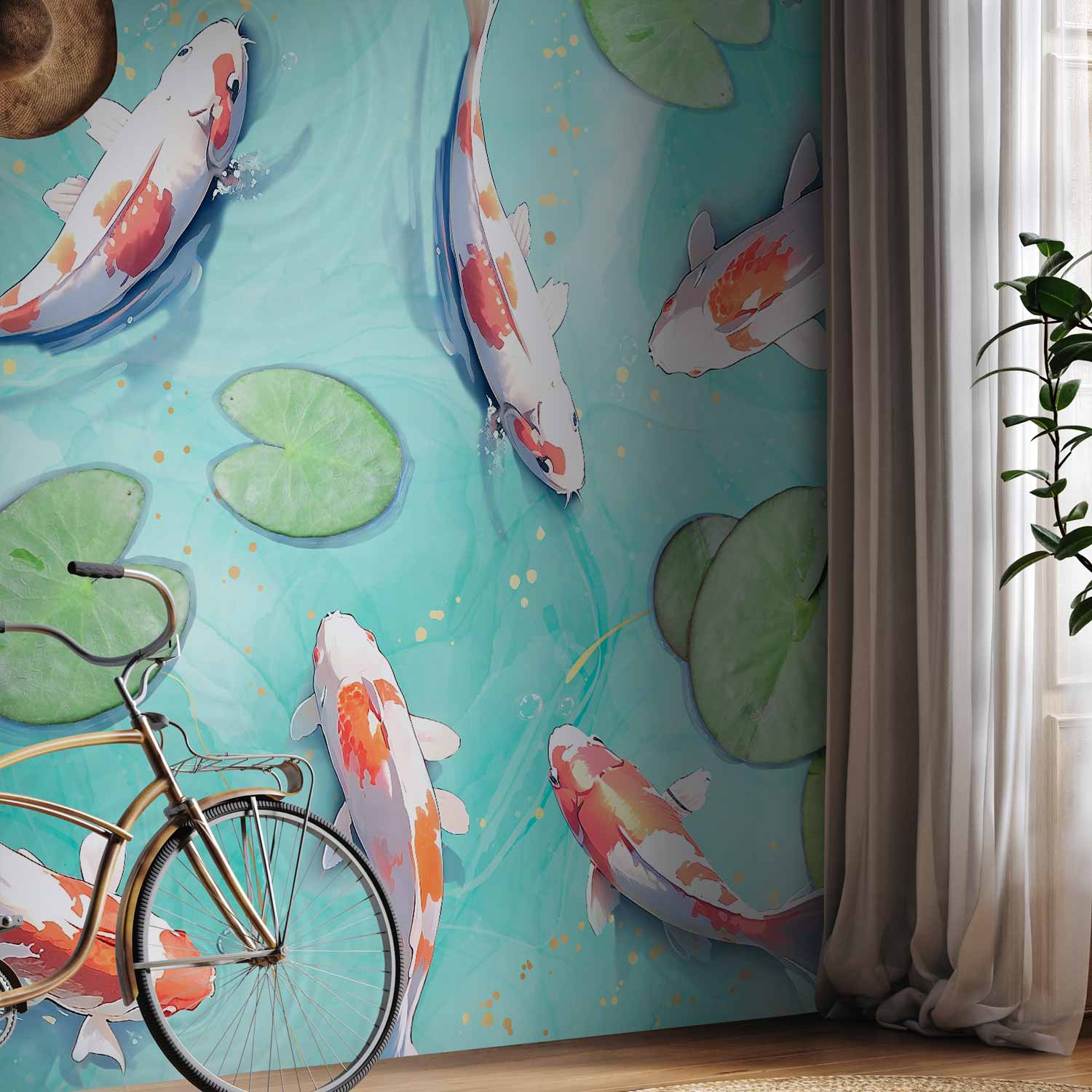 Japanese Koi Pond Wall Mural