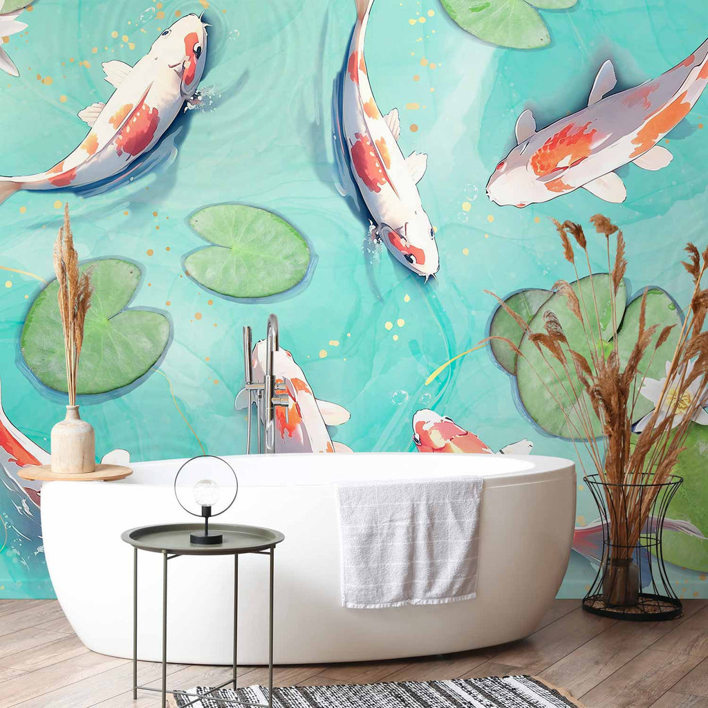 Japanese Koi Pond Wall Mural