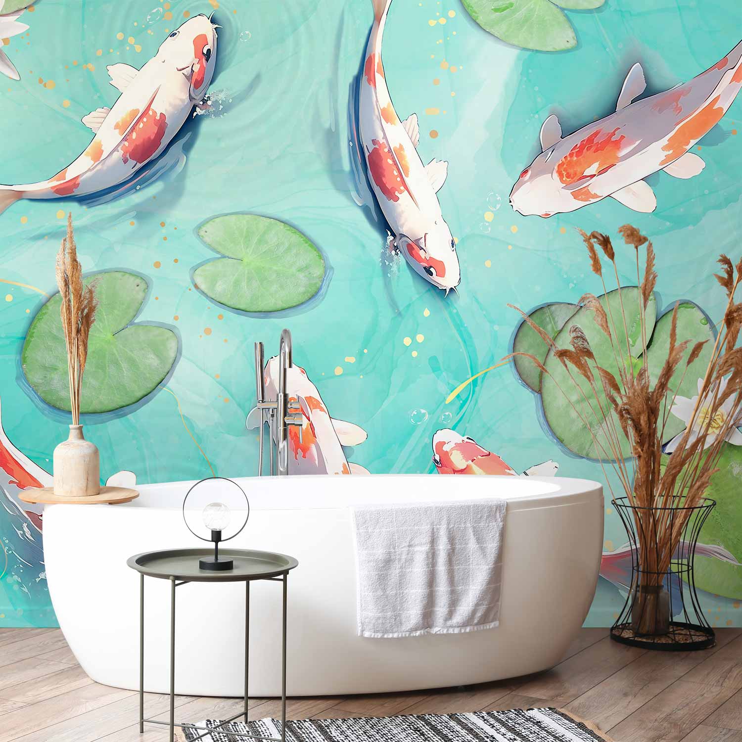 Japanese Koi Pond Wall Mural