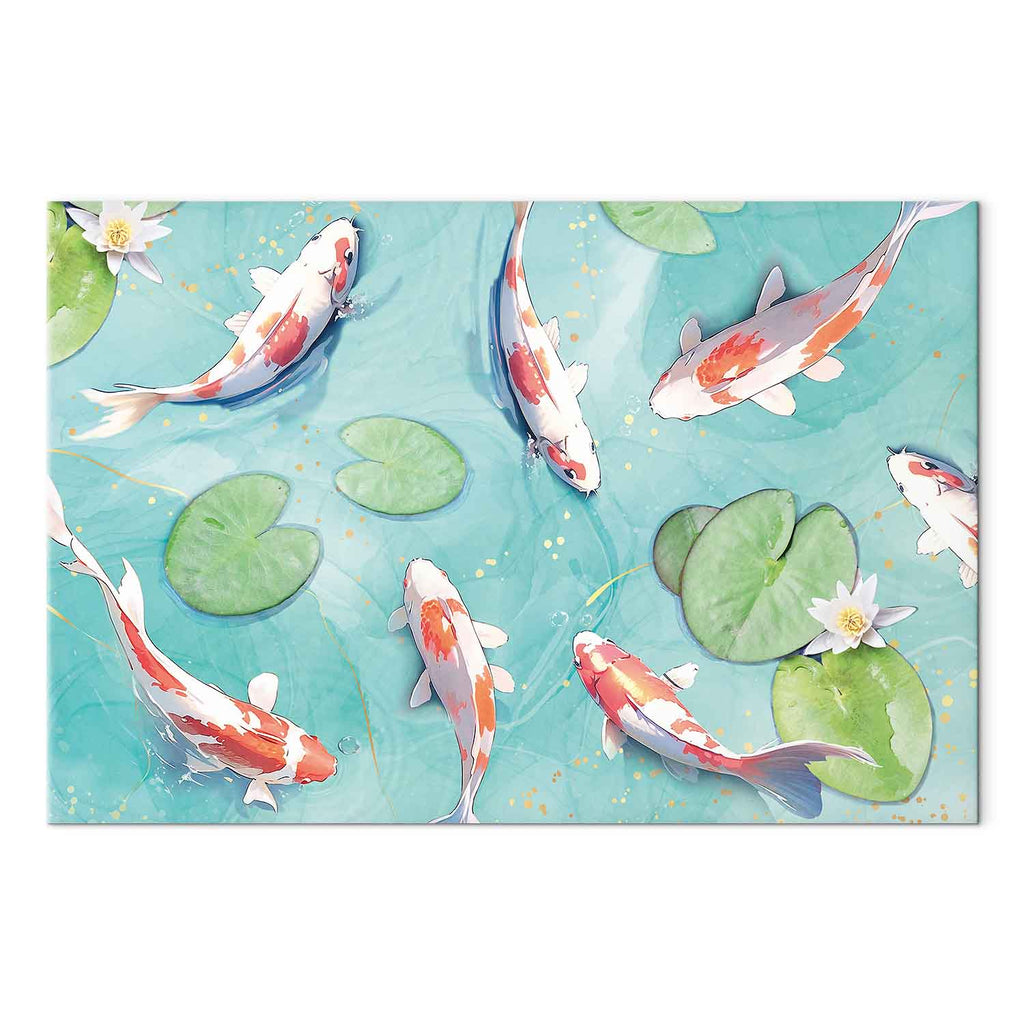 Japanese Koi Pond Nature Canvas Print